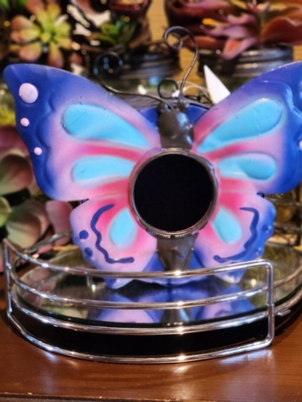 Butterfly Birdhouse Garden Accent - Purple Pink Blue - Picture 3 of 6